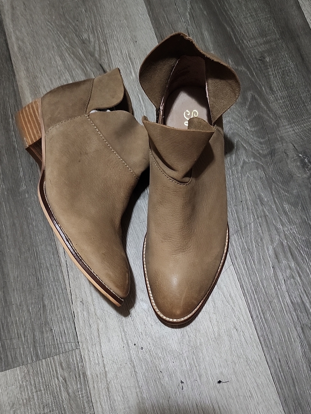 Seychelles Taupe Cutout Ankle Booties